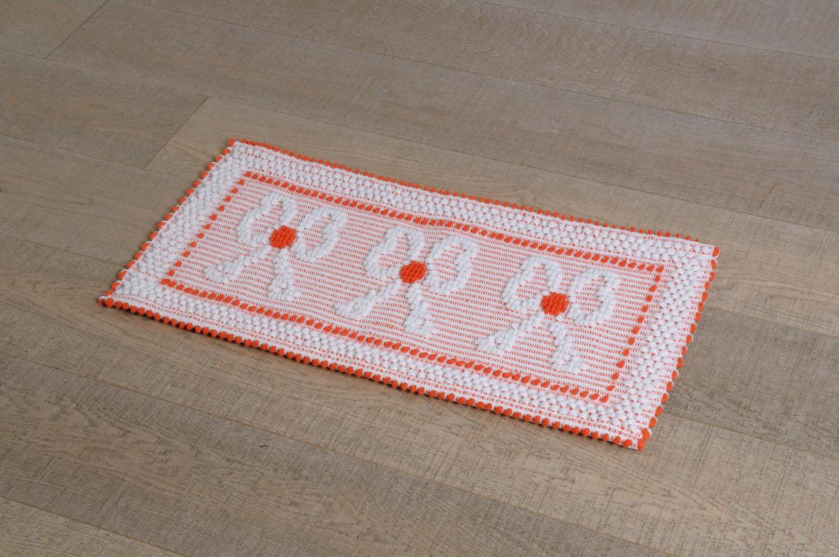 Art-18 tappeto cotone tessuto a rilievo fiocchi