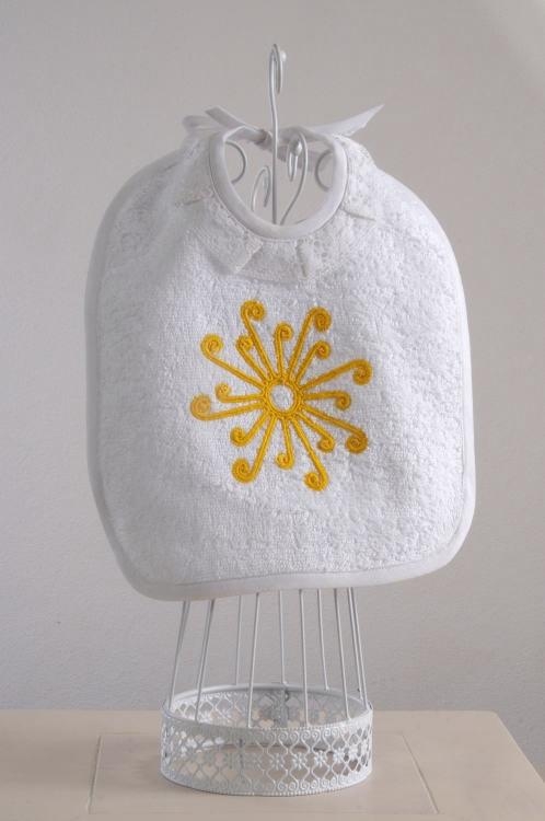 Art-1 bavaglino spugna neonato-a sole giallo oro