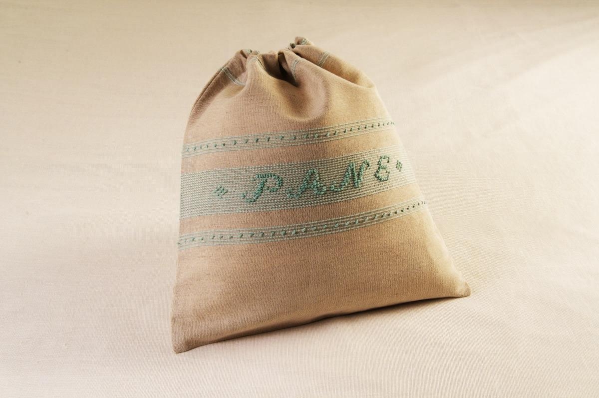 Art-13 sacco porta pane misto lino verde acqua