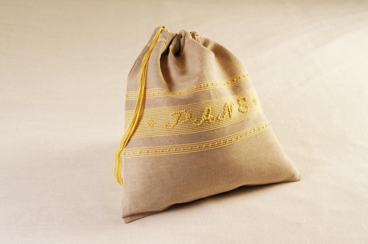 Art-14 sacco porta pane misto lino giallino