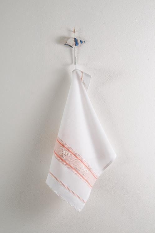 Art-17 canovaccio misto lino fiocchi bianchi