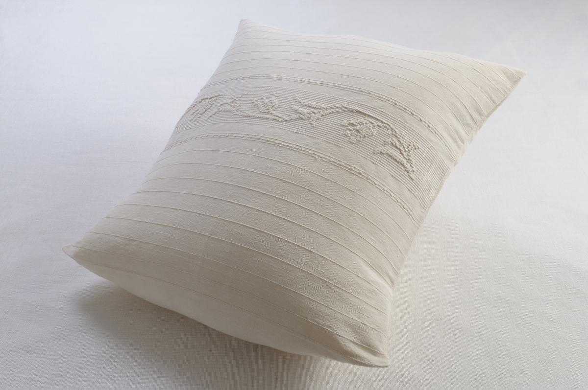 Art-20 copricuscino misto lino tulipano panna