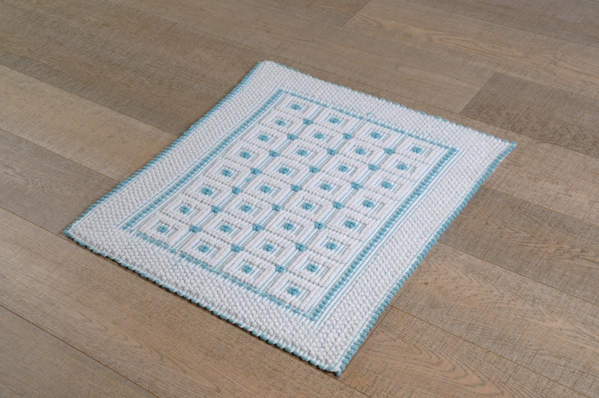 Art-28 tappeto cotone tessuto a rilievo quadretti
