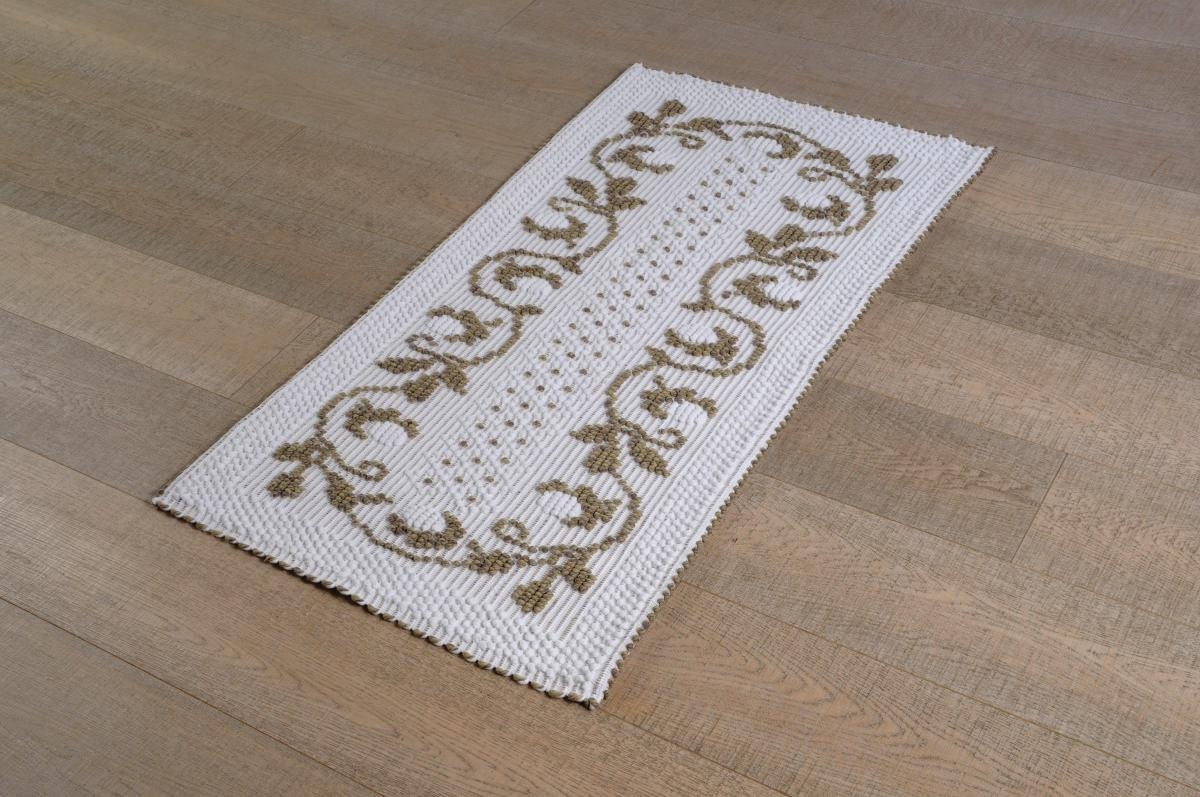 Art-29 tappeto cotone tessuto a rilievo roselline