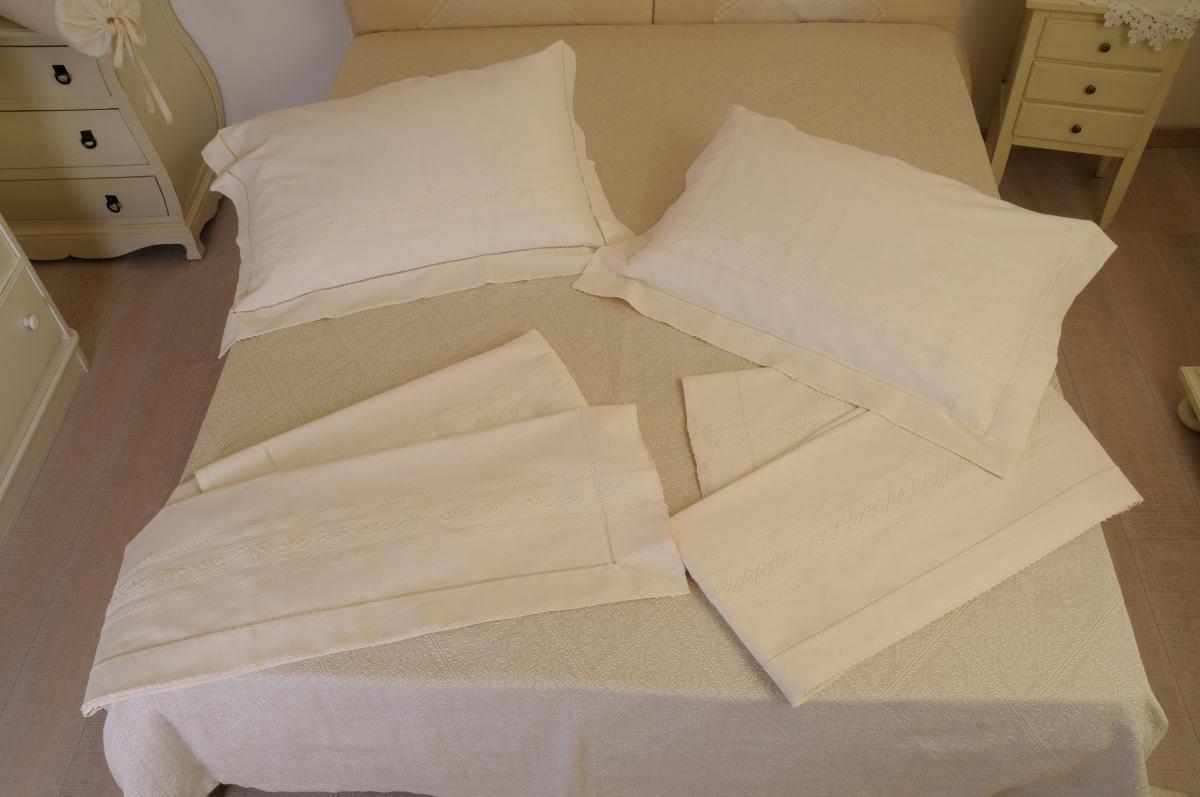 Art-3 lenzuolo con federe matrimoniale misto lino mezza stella