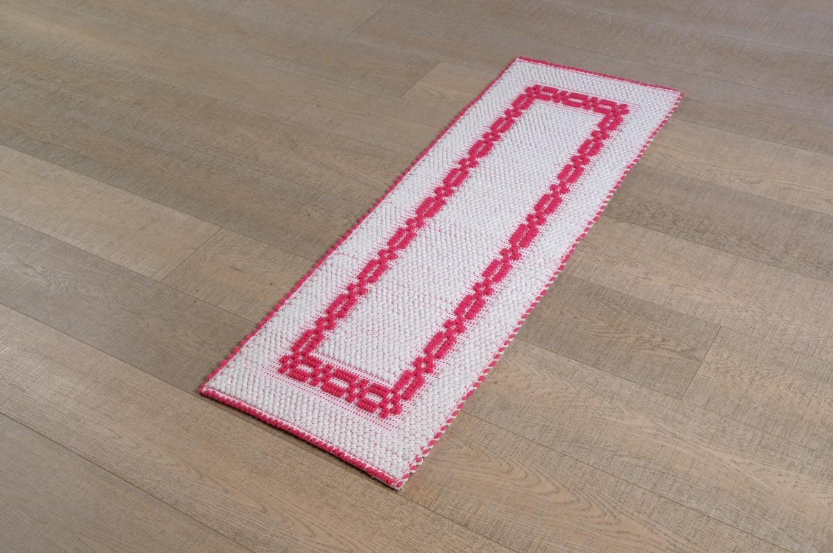 Art-30 tappeto cotone tessuto a rilievo greca