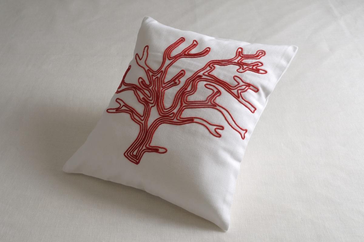 Art-31 copricuscino cotone corallo rosso