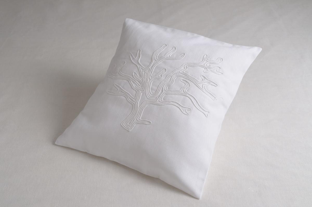 Art-32 copricuscino cotone corallo bianco