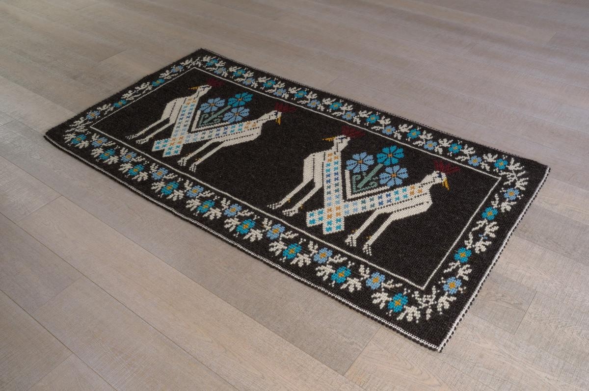 Art-34 tappeto lana tessuto pieno uccello reale