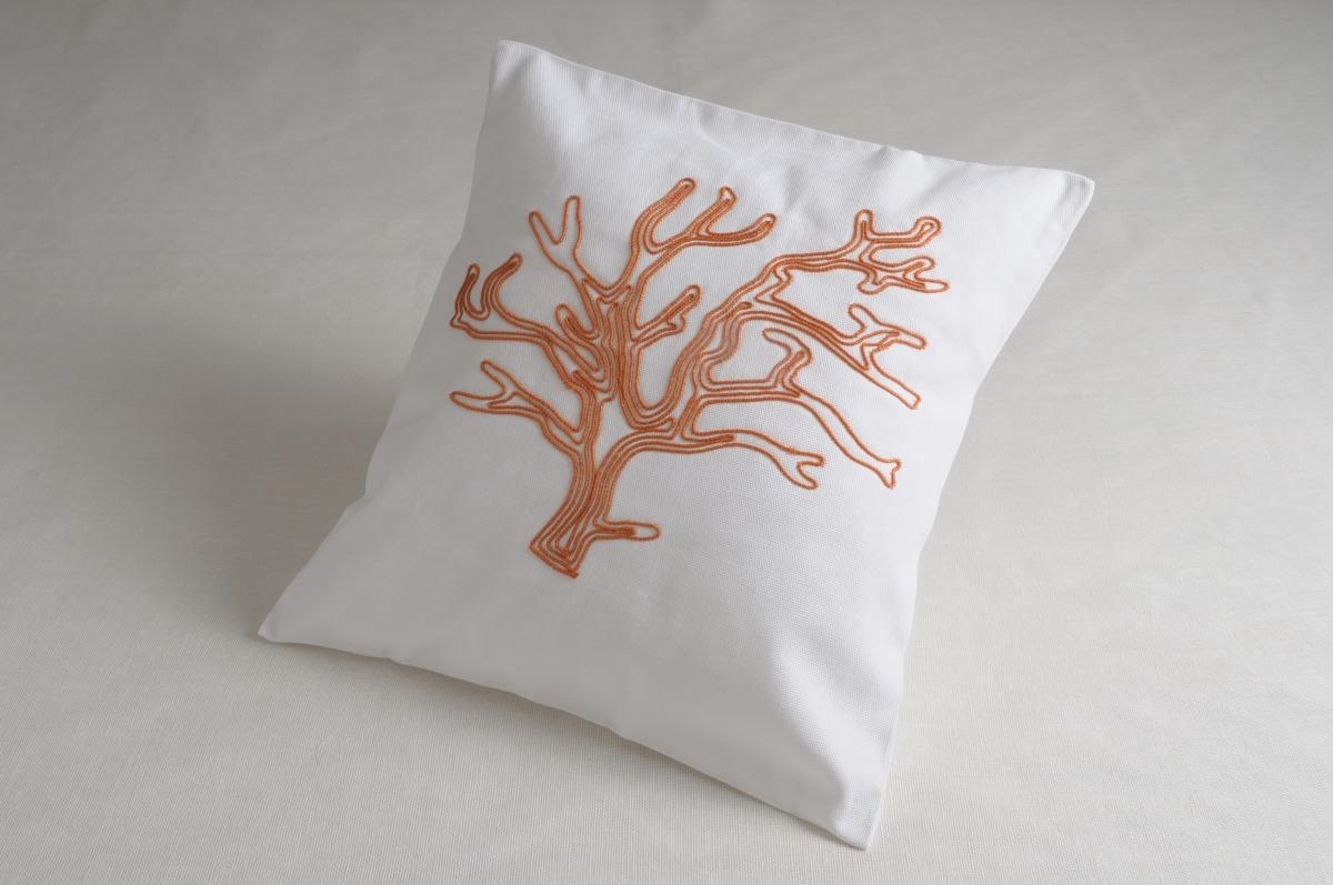Art-35 copricuscino cotone corallo arancio