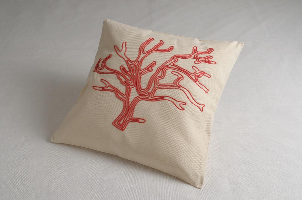 Art-37 copricuscino cotone corallo rosso