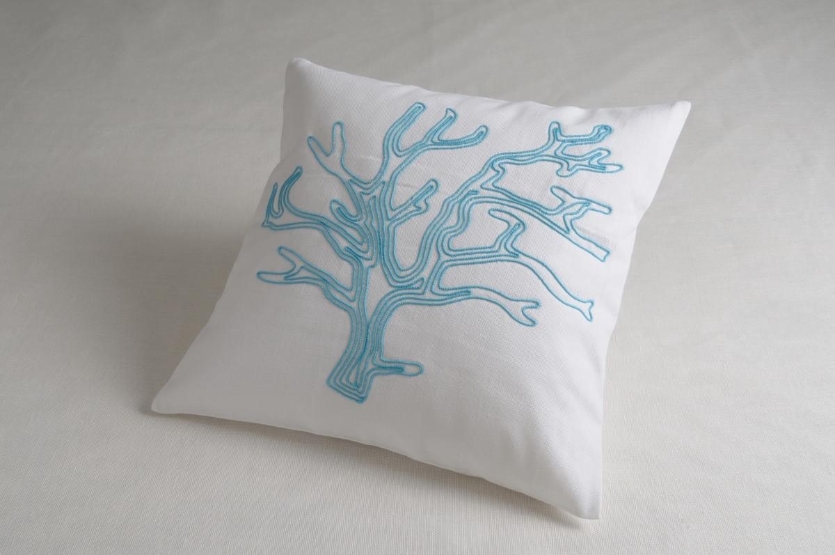 Art-39 copricuscino cotone corallo turchese pallido