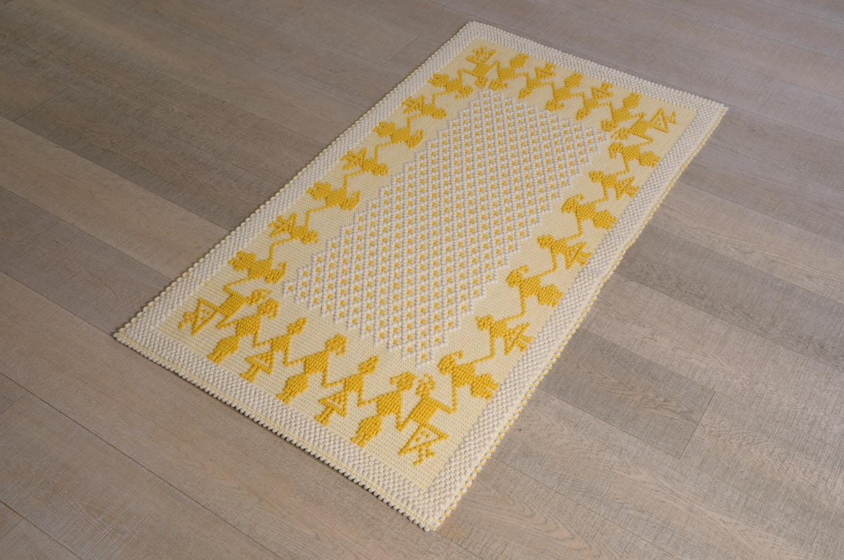 Art-45 tappeto cotone tessuto a rilievo ballo sardo