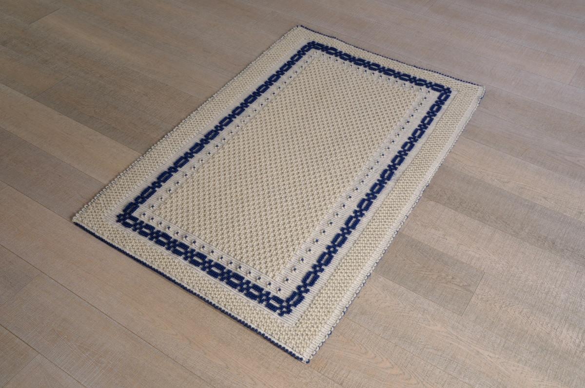 Art-46 tappeto lana tessuto a rilievo greca