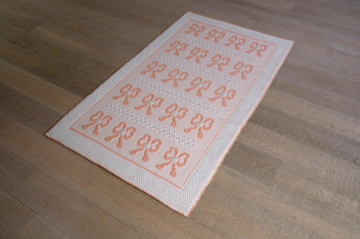 Art-48 tappeto cotone tessuto a rilievo fiocchi