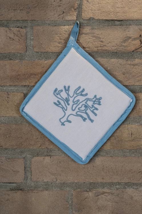 Art-5 presina in cotone con corallo celeste