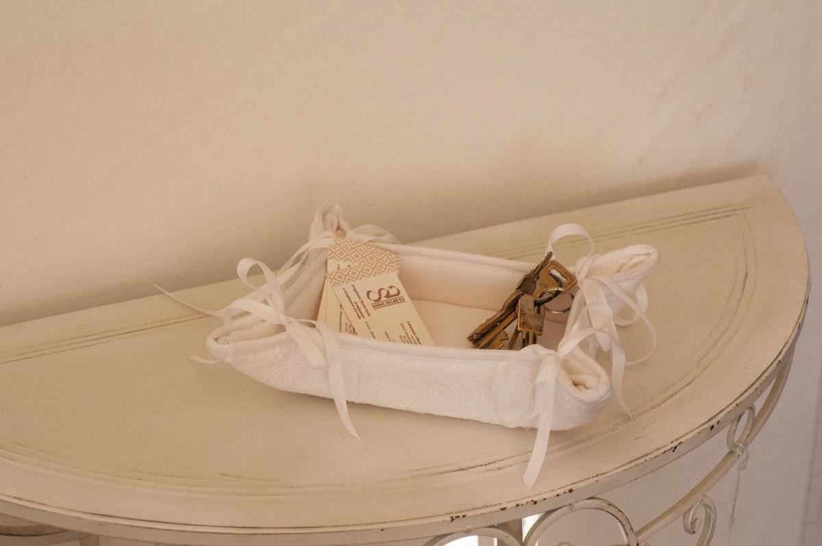 Art-5 svuota tasche cotone e misto lino pistoccu bianco