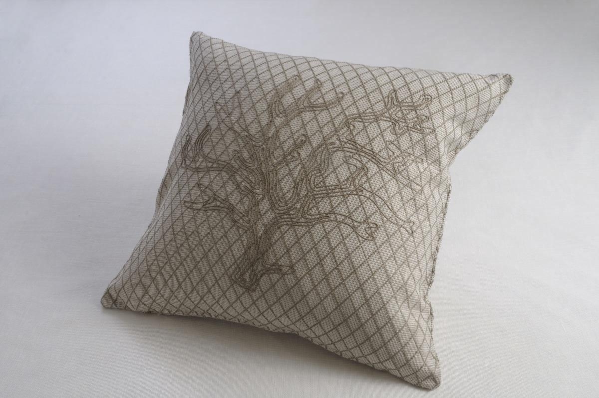 Art-50 copricuscino cotone corallo tortora