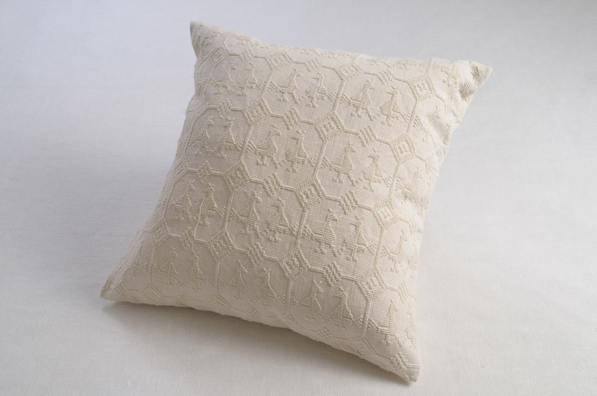 Art-51 copricuscino cotone pavoncella panna