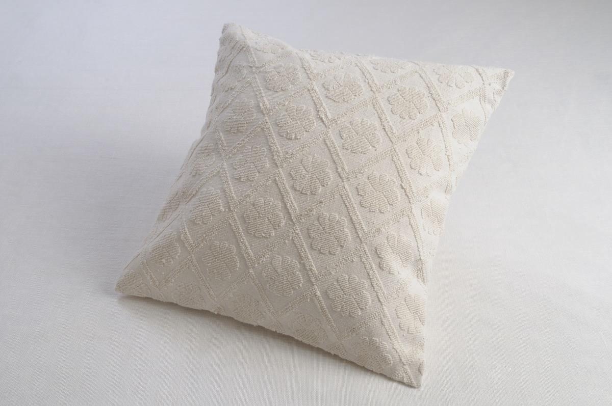 Art-52 copricuscino cotone rombo margherita panna