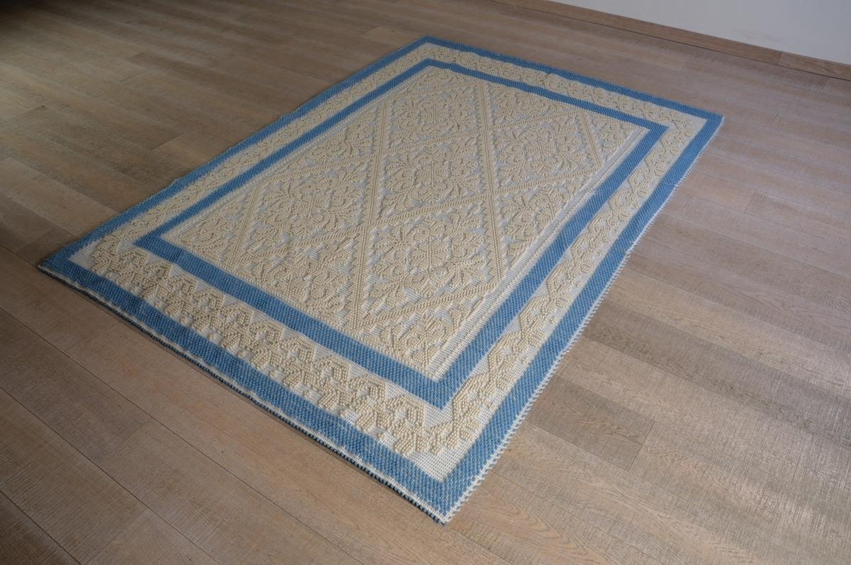 Art-54 tappeto lana tessuto a rilievo pistoccu