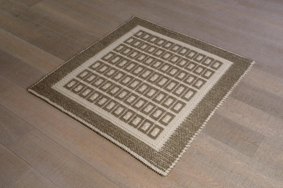 Art-58 tappeto cotone tessuto a rilievo quadretti