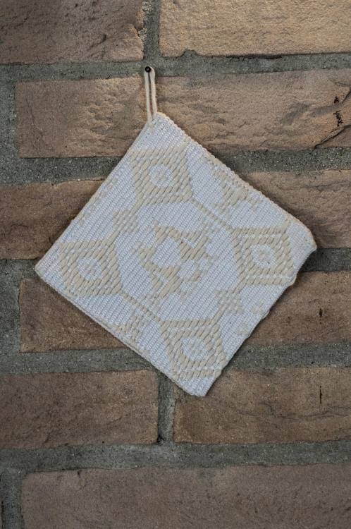 Art-6 presina in cotone con pavoncella panna