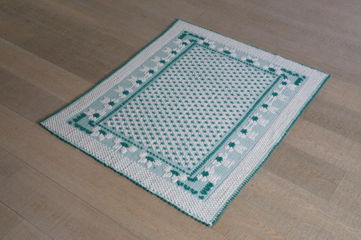 Art-60 tappeto cotone tessuto a rilievo fiocchetti